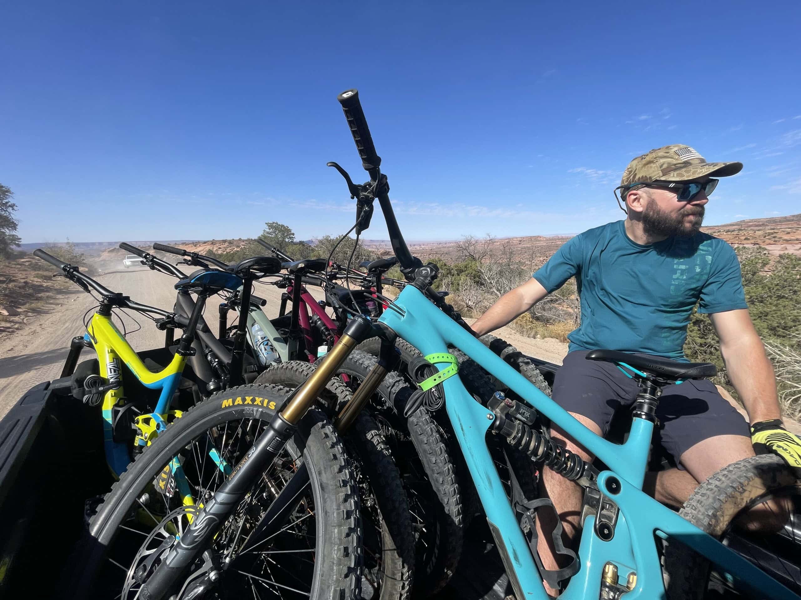 biking on the trails