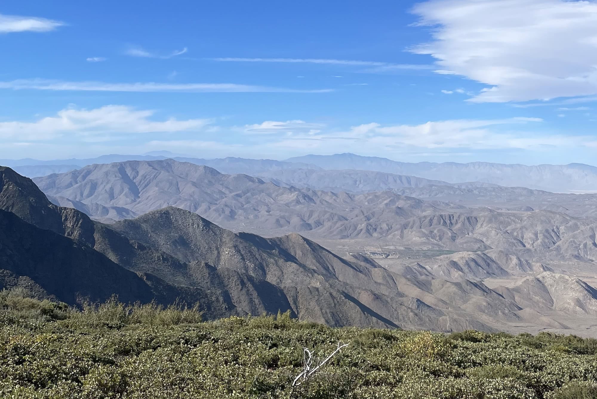 Leaving Mount Laguna and looking down to Anza Borrego