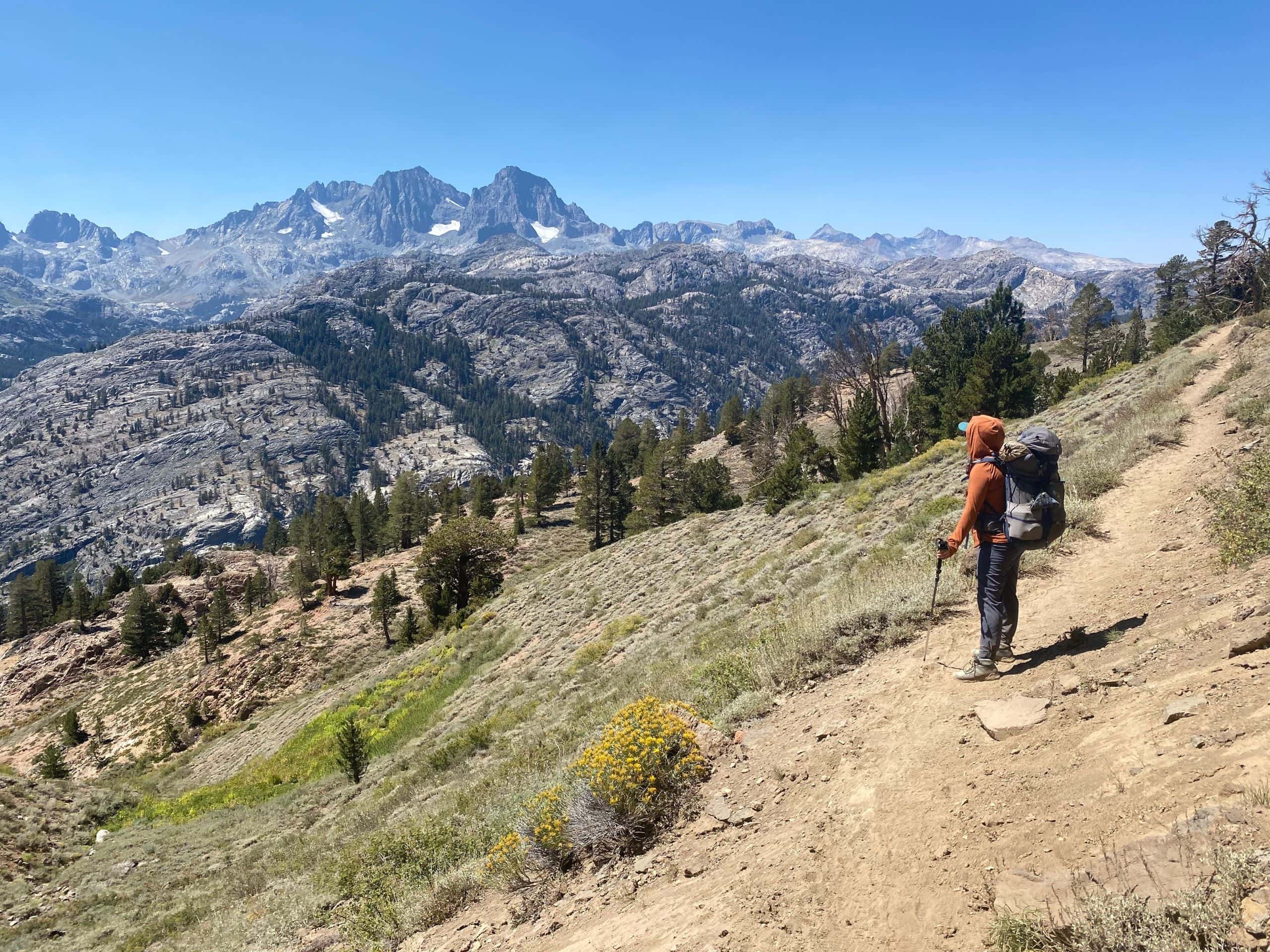 Overlooking the valley on trail