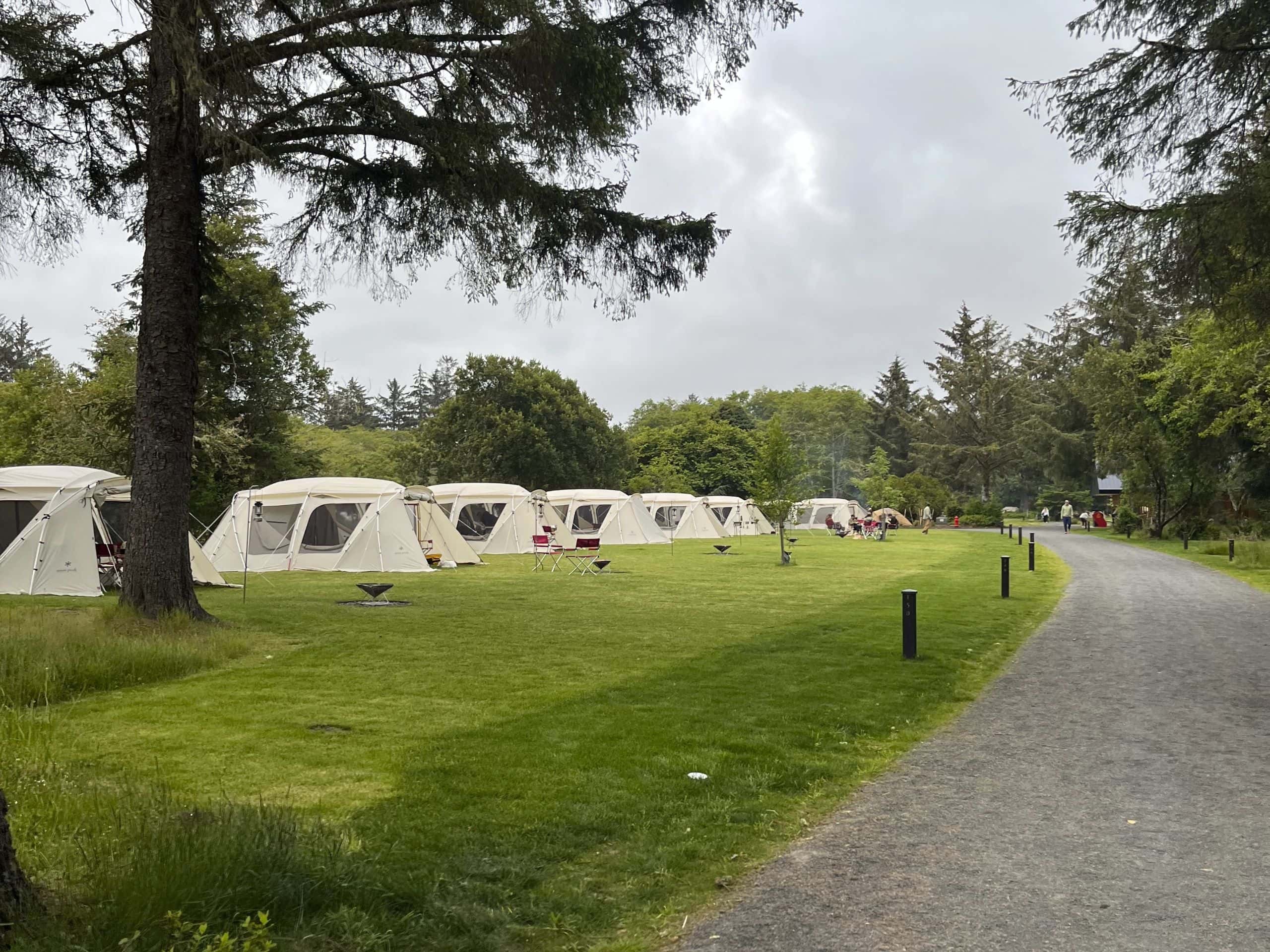 Tent suites at Snow Peak