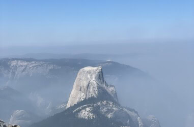 Half Dome in Clouds