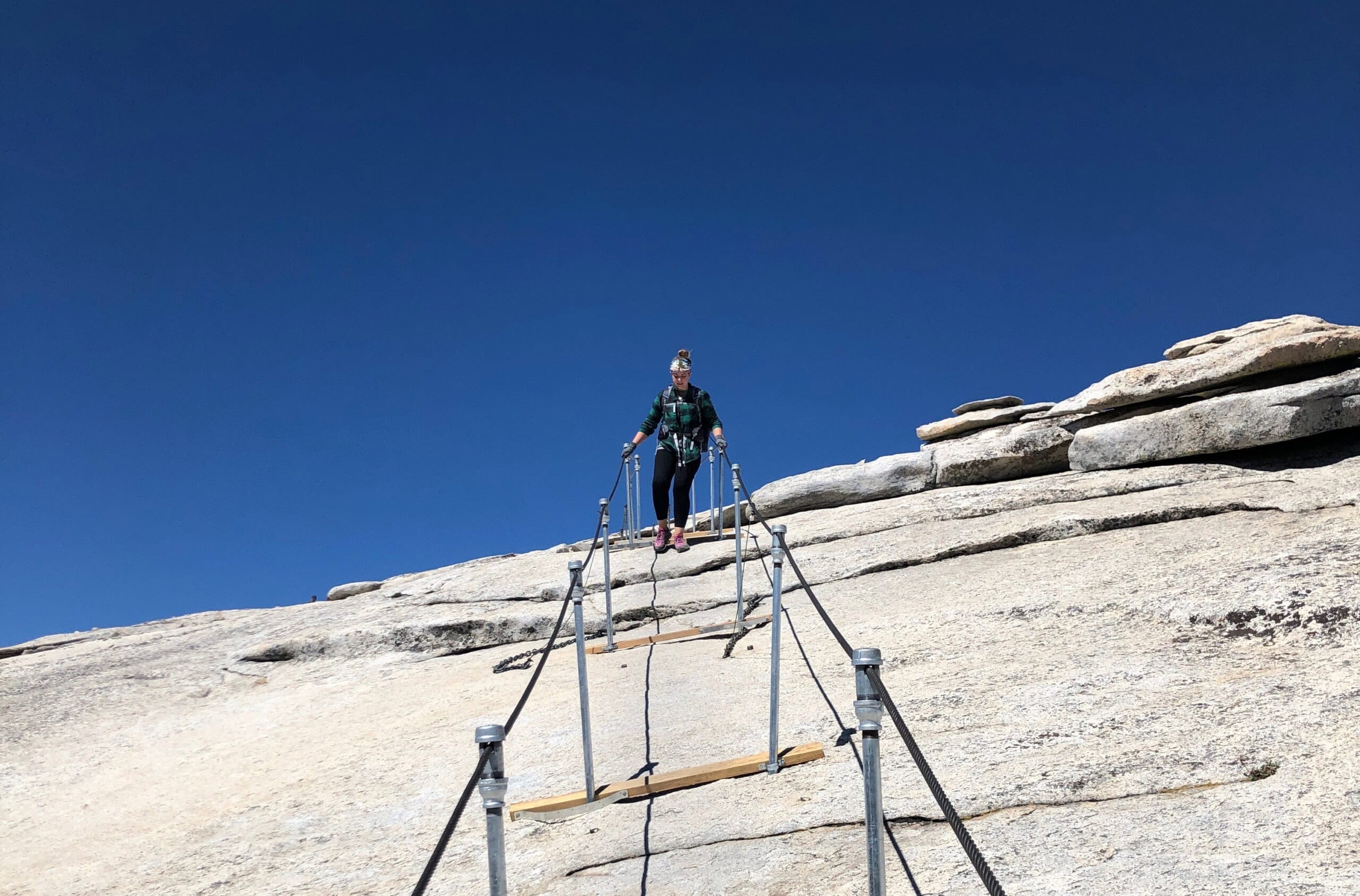 The top of the cable on Half Dome