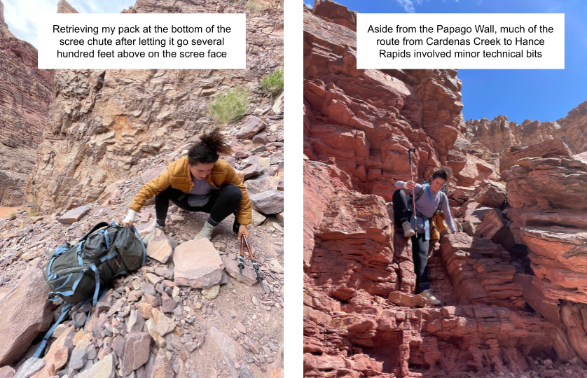 Retrieving the pack after Papago Wall