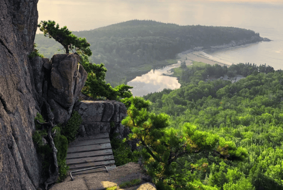 Sunrise on Beehive Trail in Acadia National Park