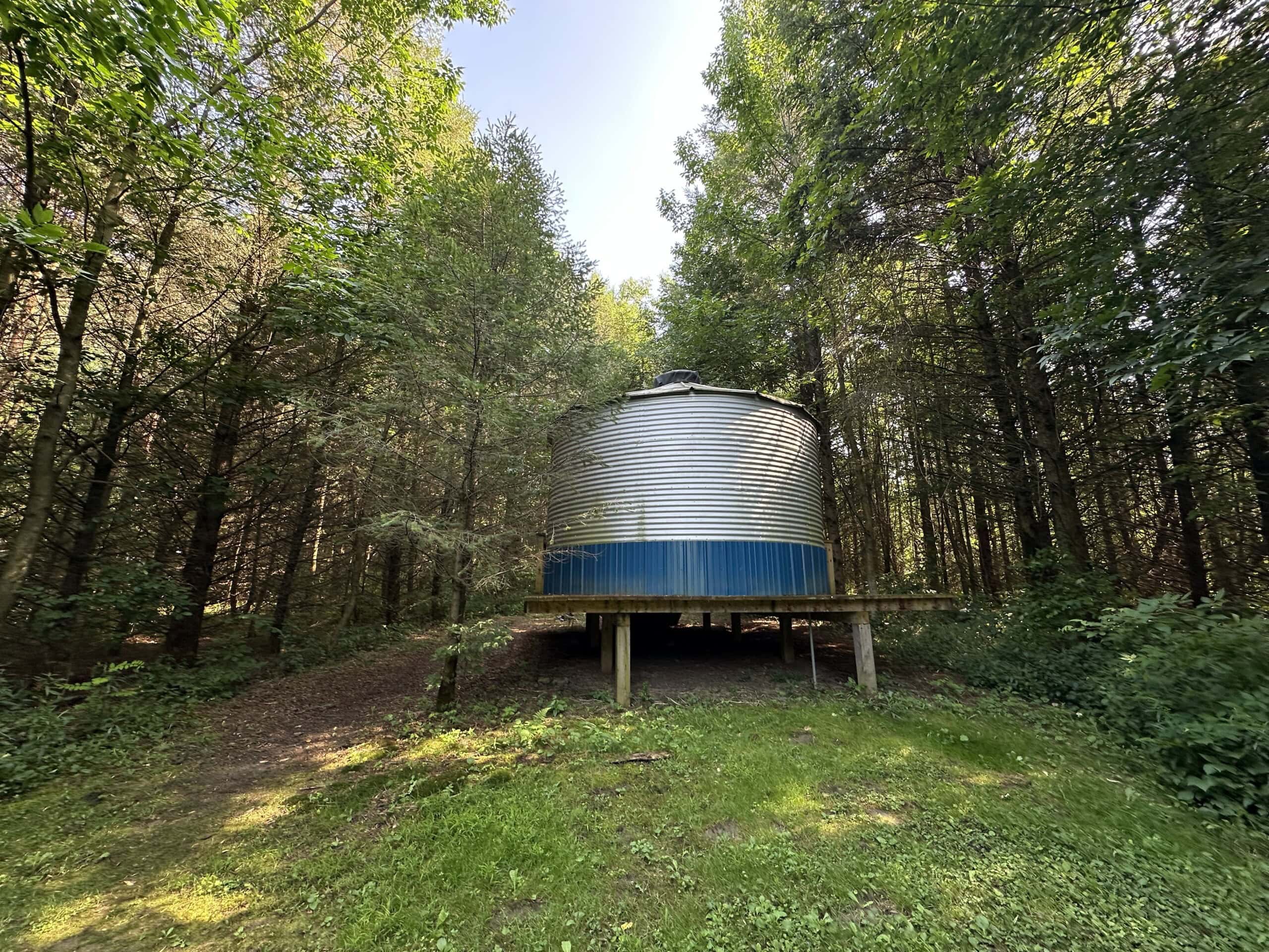 A silo in the forest